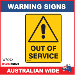 Warning Sign - WS052 - OUT OF SERVICE 
